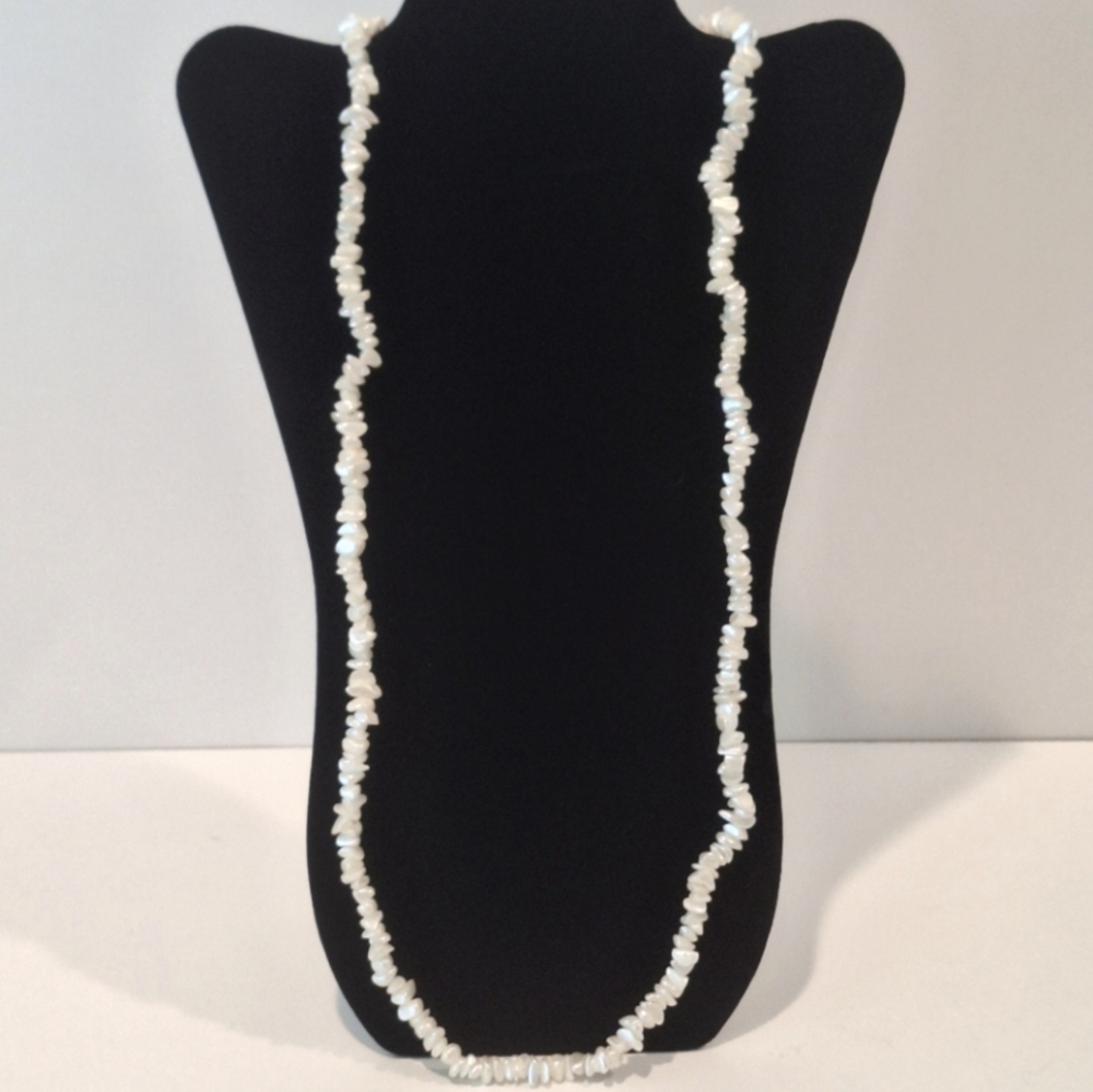 White stacked shell necklace